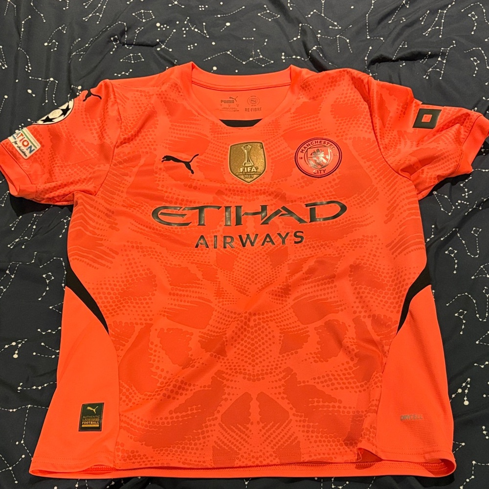 Puma Orange Soccer Jersey Man City